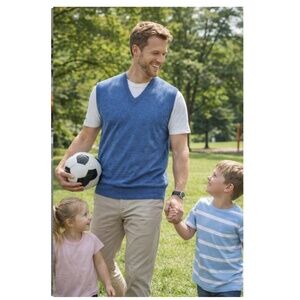 Brooks Brothers Men's Blue BrooksTech Merino Wool Sweater Vest